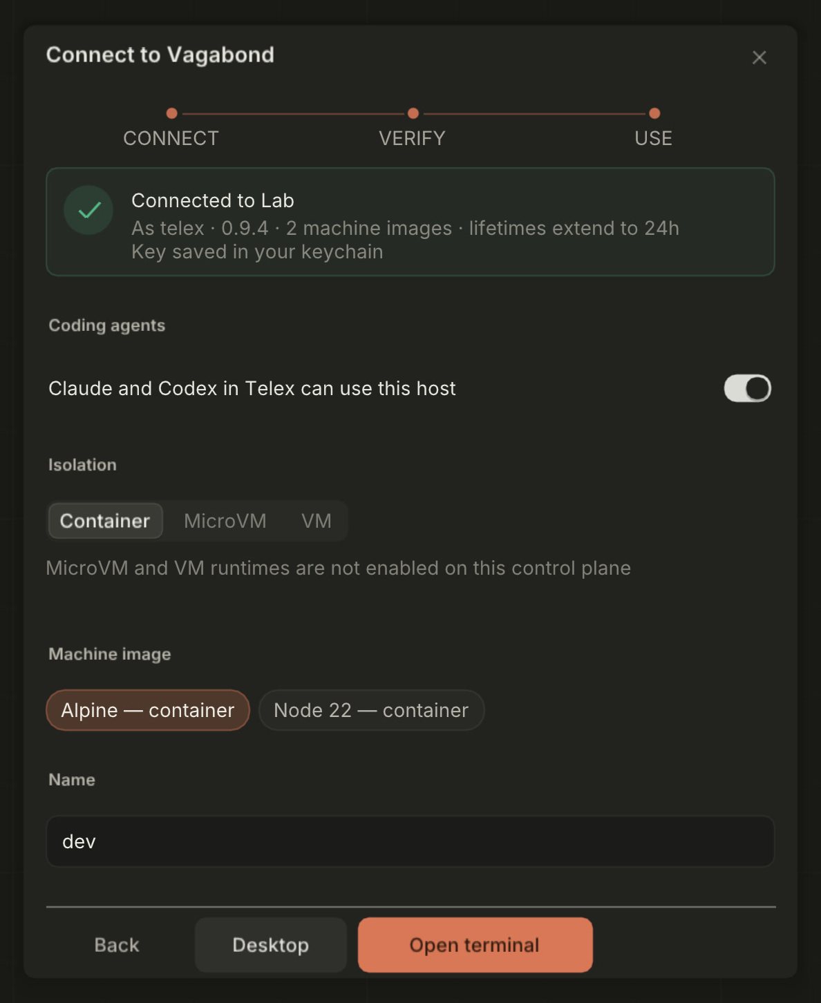 Connect, verify, use.