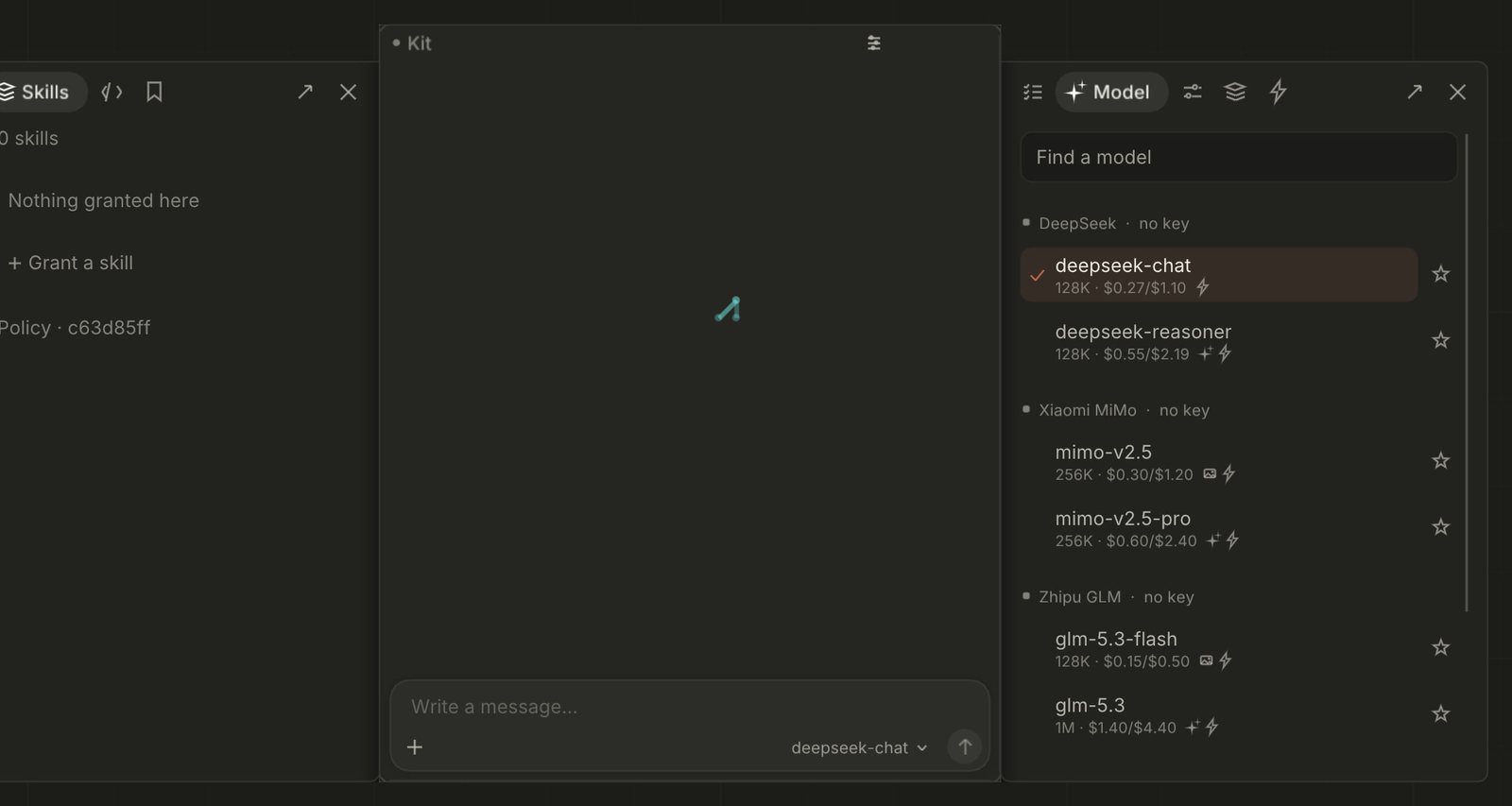 The model picker.